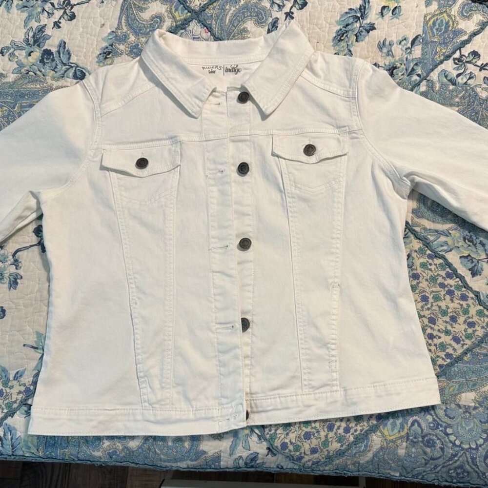 White stretch denim jacket